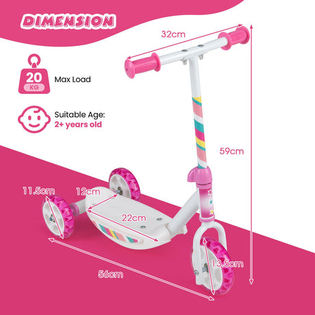 Toddlers Kick Scooter with LED Light Up Wheels and Wide Anti-Slip Deck