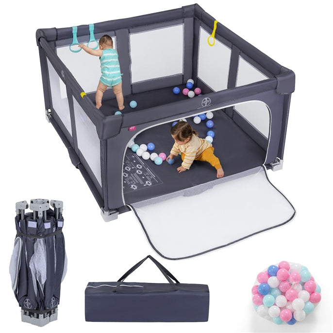 BABY JOY Baby Playpen, BPA-Free Foldable Toddlers Safety Fence Play Yard