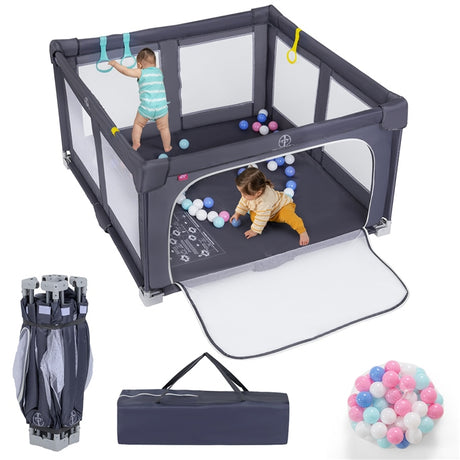 BABY JOY Baby Playpen, BPA-Free Foldable Toddlers Safety Fence Play Yard