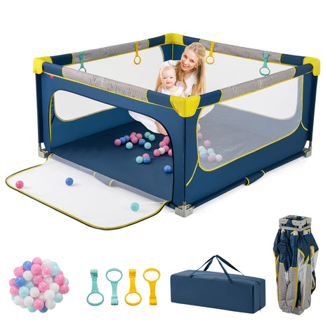 BABY JOY Baby Playpen, BPA-Free Foldable Toddlers Safety Fence Play Yard