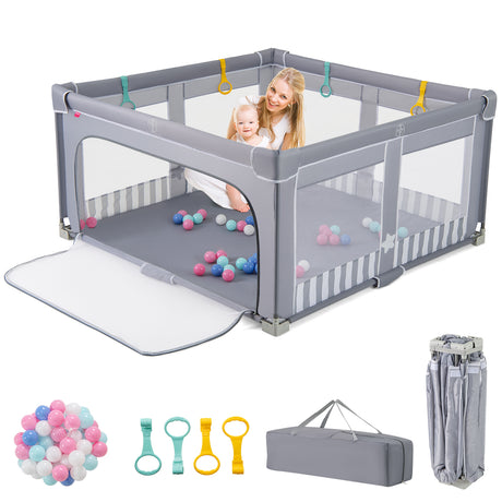 BABY JOY Baby Playpen, BPA-Free Foldable Toddlers Safety Fence Play Yard