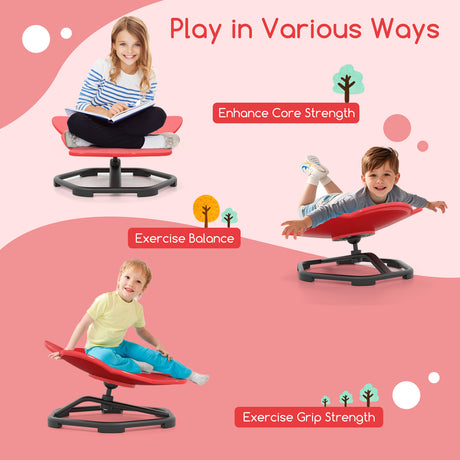 HONEY JOY Kids Sensory Swivel Chair, Elephant 360° Spinning Chair w/Non-Slip Metal Base for Children with Autism