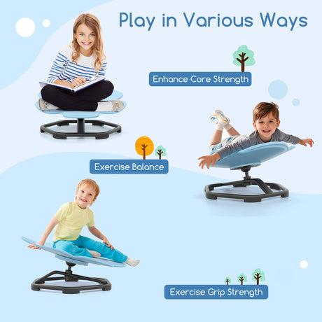 HONEY JOY Kids Sensory Swivel Chair, Petal 360° Spinning Chair w/Non-Slip Metal Base for Children with Autism