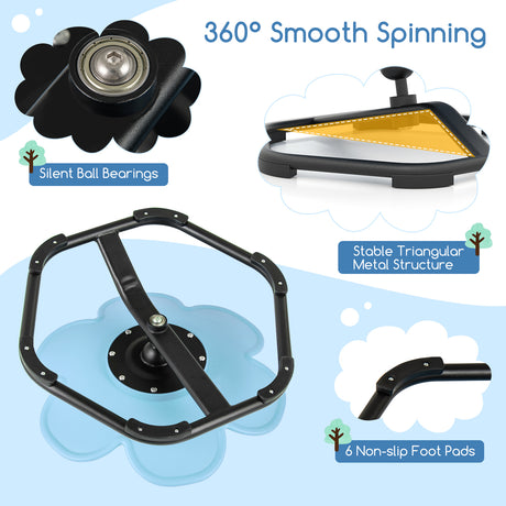 HONEY JOY Kids Sensory Swivel Chair, Petal 360° Spinning Chair w/Non-Slip Metal Base for Children with Autism