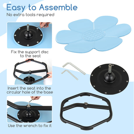 HONEY JOY Kids Sensory Swivel Chair, Petal 360° Spinning Chair w/Non-Slip Metal Base for Children with Autism