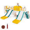 10 in 1 Toddler Swing and Slide Set, Kids Double Slides and Climber Playset
