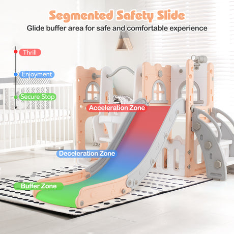 Baby Joy 7-in-1 L-Shaped Toddler Swing and Slide Set w/ Water Sand Filled Base