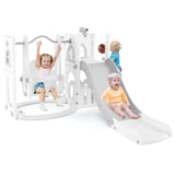 Baby Joy 7-in-1 L-Shaped Toddler Swing and Slide Set w/ Water Sand Filled Base