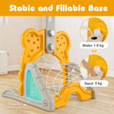 Toddler Basketball Hoop, 4-in-1 Kids Activity Center with Rim, Soccer Goal, Golf, Ring Toss