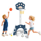 3 in 1 Kids Basketball Hoop with Adjustable Height and Foldable Rim