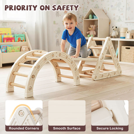 5-In-1 Montessori Climbing Toys with Double-Sided Ladder