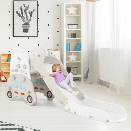 5 in 1 Convertible Toddler Slide Set, Double-Sided Magnetic Dry Erase & Building Block Board