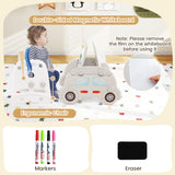 5 in 1 Convertible Toddler Slide Set, Double-Sided Magnetic Dry Erase & Building Block Board