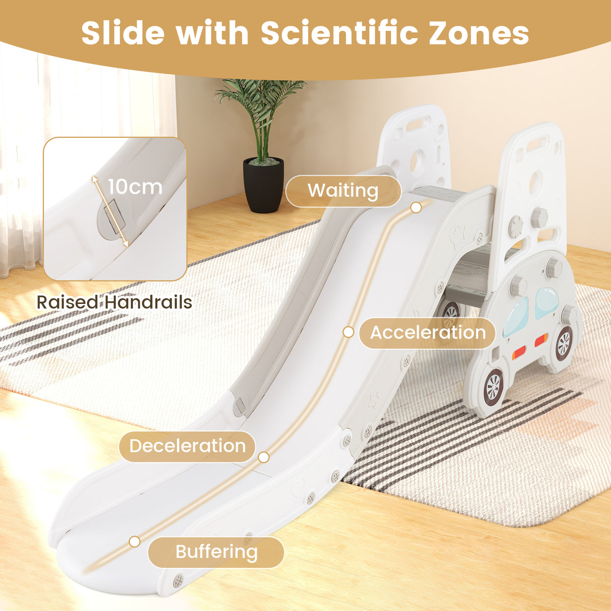 5 in 1 Convertible Toddler Slide Set, Double-Sided Magnetic Dry Erase & Building Block Board