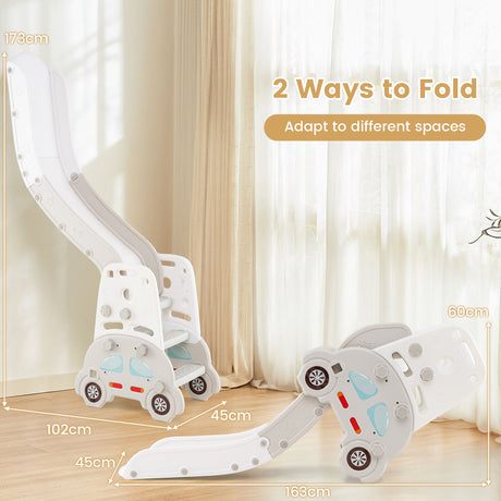 5 in 1 Convertible Kids Slide Set, Double-Sided Magnetic Dry Erase & Building Block Board