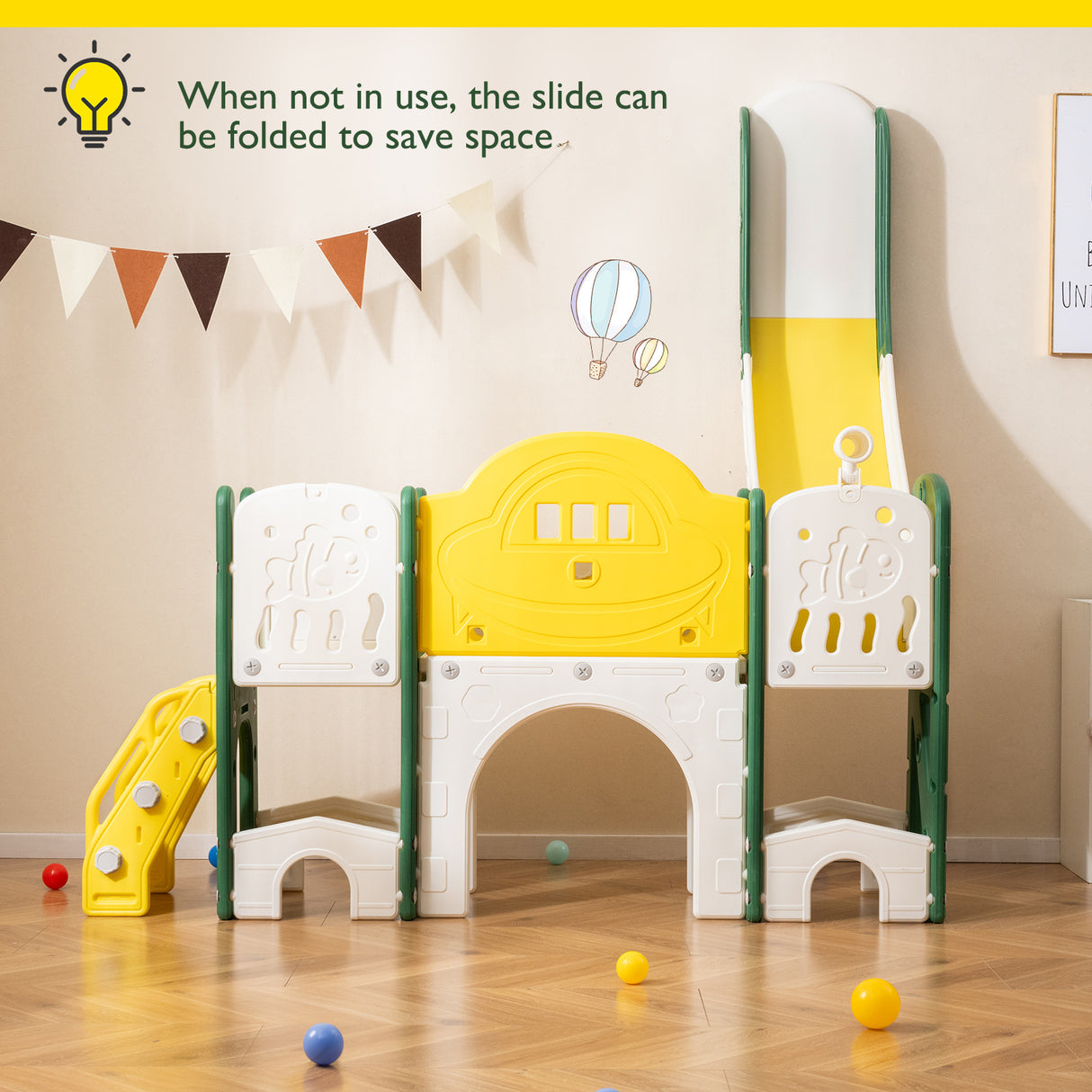 10 in 1 Toddler Slide Set, Kids Slide and Climber Playset, Indoor Playground for Ages 3+