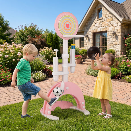 6-in-1 Toddler Basketball Hoop with 8 Adjustable Height