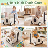 4-in-1 Push & Pull Wagon with 2-Level Adjustable Handle