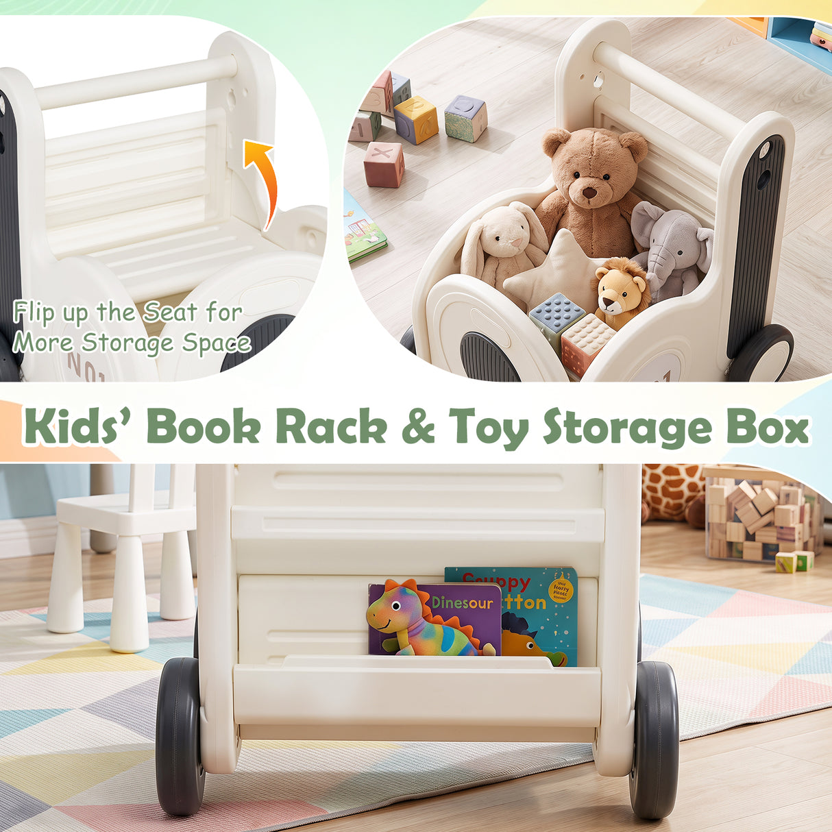 4-in-1 Push & Pull Wagon with 2-Level Adjustable Handle