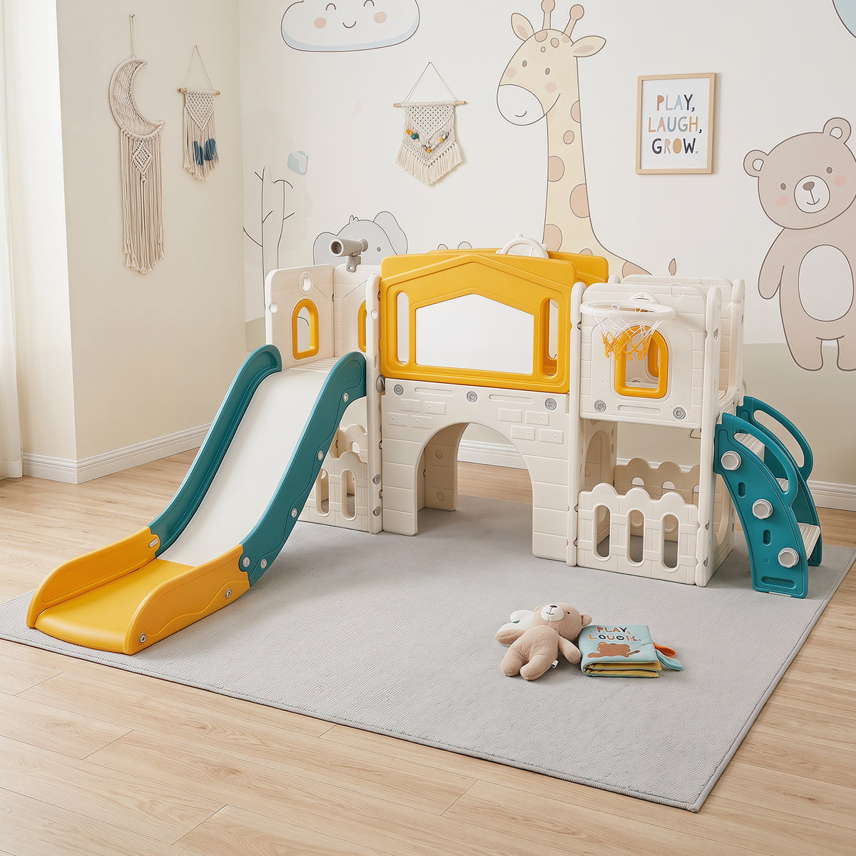 9 in 1 Toddler Slide Set, Kids Climber & Slide Playset for Boys & Girls Aged 3+ Years Old