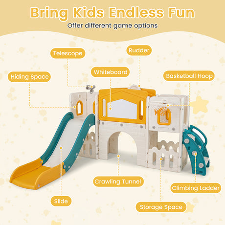 9 in 1 Toddler Slide Set, Kids Climber & Slide Playset for Boys & Girls Aged 3+ Years Old
