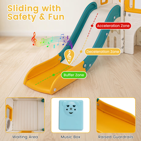 9 in 1 Toddler Slide Set, Kids Climber & Slide Playset for Boys & Girls Aged 3+ Years Old