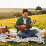 Soprano Mahogany Wooden Ukelele Set with Gig Bag and Adjustable Strap