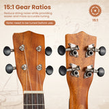 Soprano Mahogany Wooden Ukelele Set with Gig Bag and Adjustable Strap