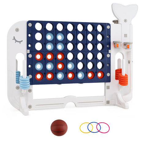 Jumbo 4-to-Score Giant Game Set with 2 Cups Holders for Indoor & Outdoor Holiday Parties