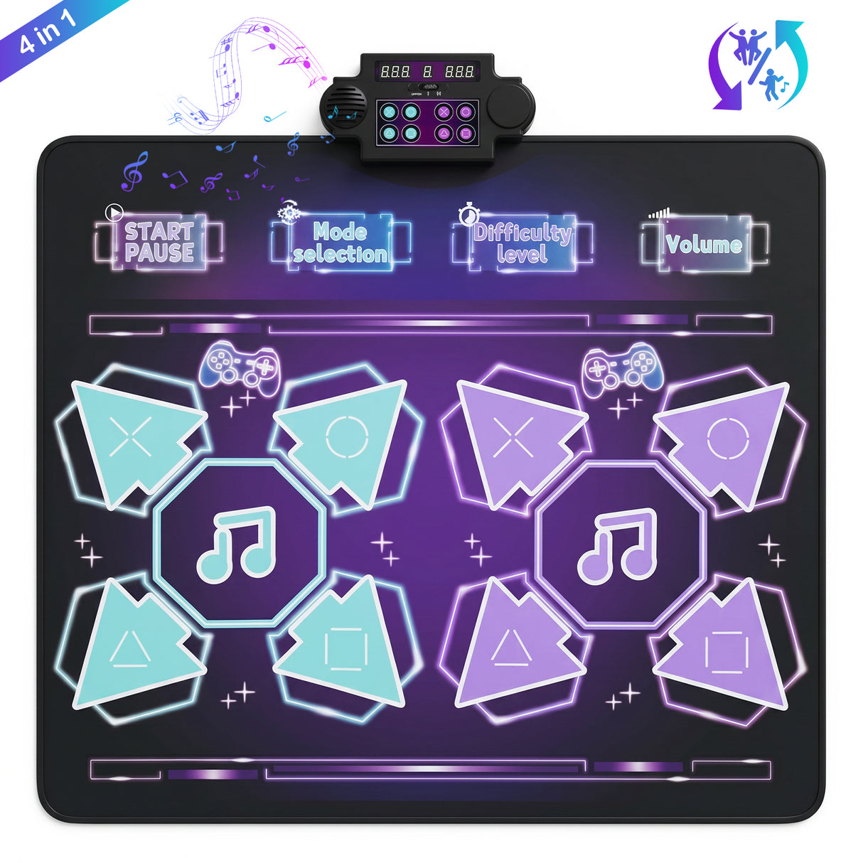 Dance Mat for Kids, Electronic Dancing Challenge Playmat with 4 Modes