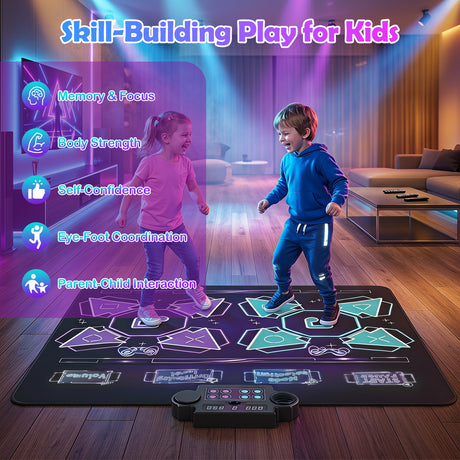 Dance Mat for Kids, Electronic Dancing Challenge Playmat with 4 Modes