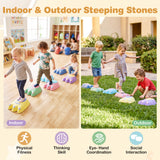 6 Pieces Stepping Stones for Kids with Cute Monster Theme