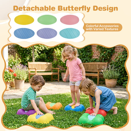 6 Pieces Stepping Stones for Kids with Cute Butterfly Theme