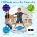 Balance Board for Kids with 3 Maze Discs & 2 Balls 2-in-1 Wobble Board for Sensory Training
