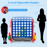 4-in-1 Jumbo Yard Game Set w/ Basketball Hoop, Ring Toss, Golf, Indoor Outdoor Family Party Games for Kids & Adults