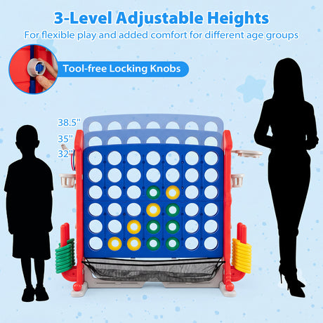 4-in-1 Jumbo Yard Game Set w/ Basketball Hoop, Ring Toss, Golf, Indoor Outdoor Family Party Games for Kids & Adults