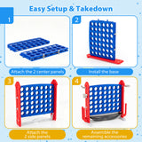 4-in-1 Jumbo Yard Game Set w/ Basketball Hoop, Ring Toss, Golf, Indoor Outdoor Family Party Games for Kids & Adults