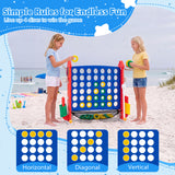 4-in-1 Jumbo Yard Game Set w/ Basketball Hoop, Ring Toss, Golf, Indoor Outdoor Family Party Games for Kids & Adults