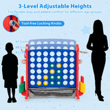 4-in-1 Jumbo Yard Game Set w/ Basketball Hoop, Ring Toss, Golf, Indoor Outdoor Family Party Games for Kids & Adults