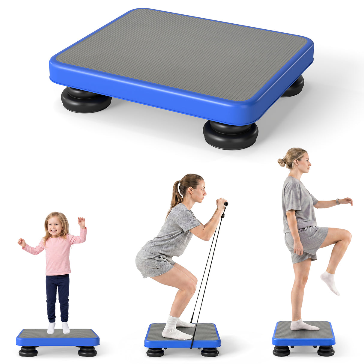 Kids Rebounder Bouncing Board, 60 x 50 cm Mini Trampoline with Elastic Rope, Sensory Bounce Board