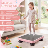 Kids Rebounder Bouncing Board, 60 x 50 cm Mini Trampoline with Elastic Rope, Sensory Bounce Board