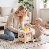 Wooden Activity Cube Montessori Sensory Toys for 18+ Months Toddlers
