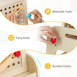2-in-1 Easel for Kids Wooden Art Easel with Magnetic Whiteboard and Marble Run