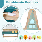 Wooden Fir Frame Easel for Kids with Transparent Board and Storage Trays