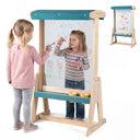 Wooden Fir Frame Easel for Kids with Transparent Board and Storage Trays