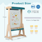 Wooden Fir Frame Easel for Kids with Transparent Board and Storage Trays