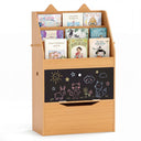 Wooden Kids Bookshelf and Toy Storage Toddler Book Rack with Movable Storage Drawer