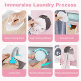 Wooden Kids Laundry Playset with Laundry Detergent Bottle