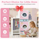 Wooden Kids Laundry Playset with Laundry Detergent Bottle