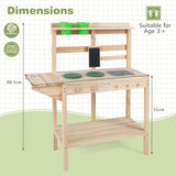 Wooden Kitchen Playset with Stoves and Flowerpots for Boys Girls 3+